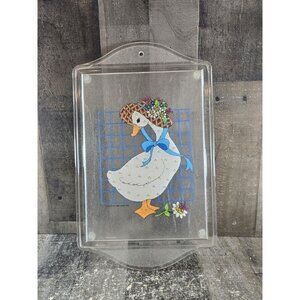 Vintage 1970’s, White Duck Plastic Cutting Board, Made In Hong Kong